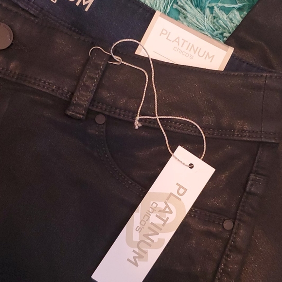 nwt women's chico's black coating jegging jean - Picture 2 of 6